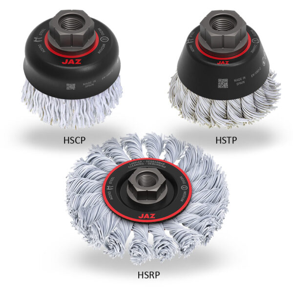 High speed line brushes with laminated wire for surface treatment Jaz